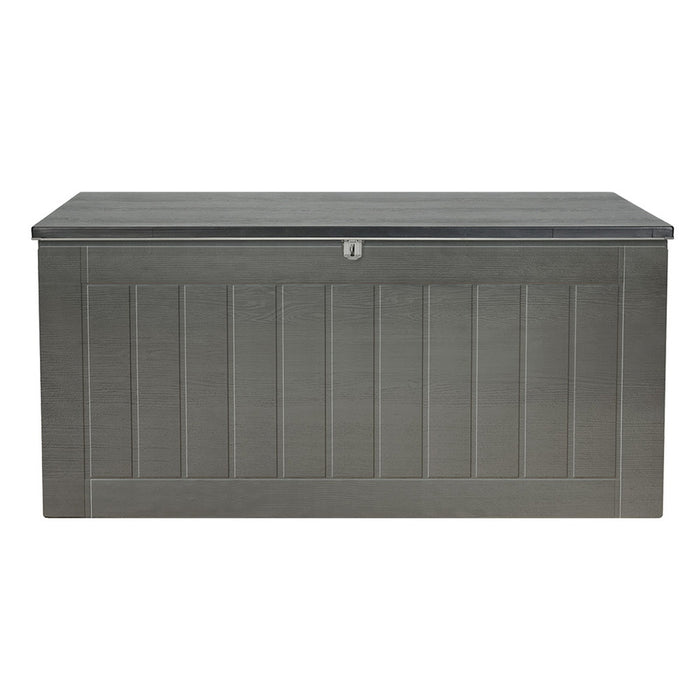 Outdoor Storage Box 830L Container Lockable Garden Bench Tool Shed Black