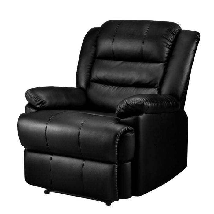 Cissy Recliner Chair Leather Black