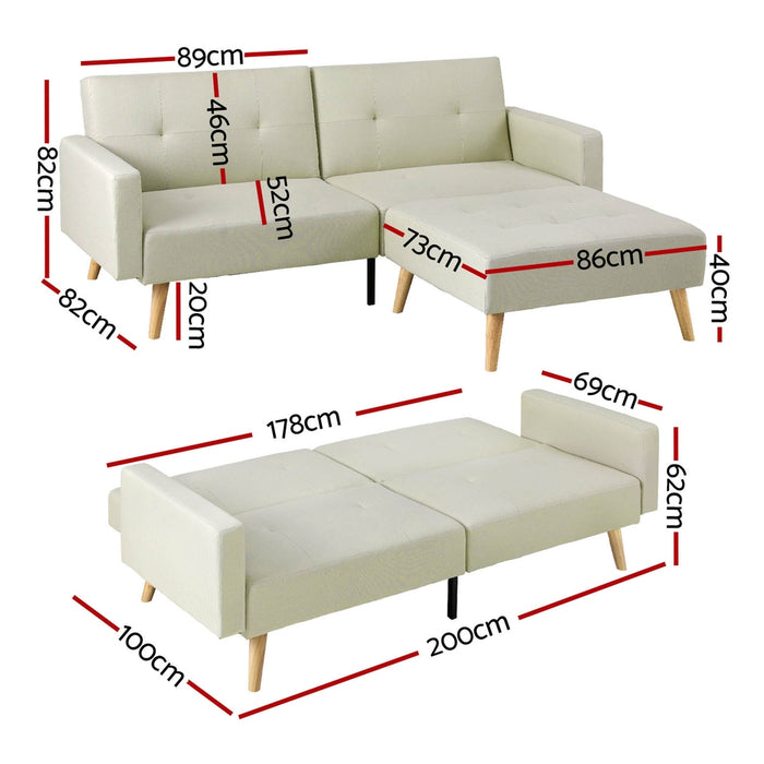 Scott Sofa Bed + Ottoman