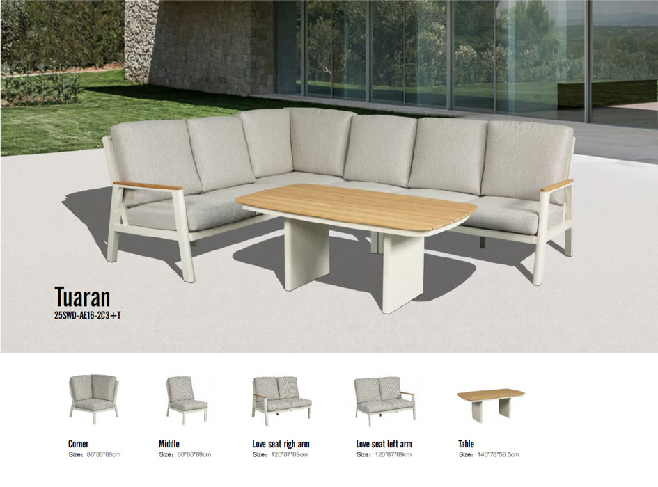 Turan 6 Seater Corner Outdoor Lounge and Dining Set