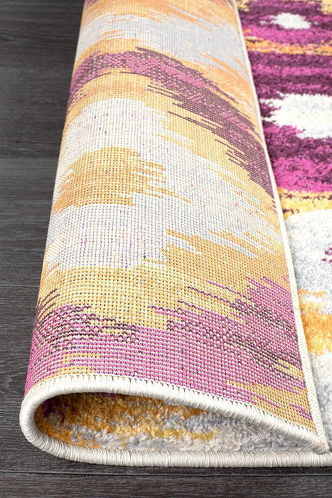 Dimensions Divinity Burst Aubergine Modern Runner Rug