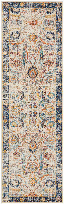 Evoke Peacock Ivory Transitional Runner Rug