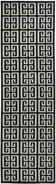 York Brenda Black & Gold Runner Rug